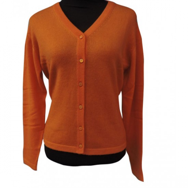 Ladies V-Neck Pashmina Cardigan amber -HWPC005